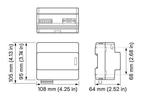 DDNG232 v3 | DIN-Rail Mounted DyNet to RS232 Gateway