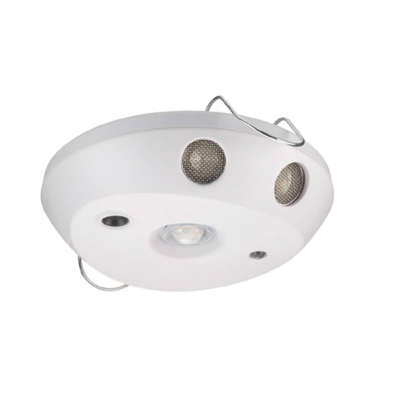 DUS804CS-UP | Multi functional Ceiling Surface Mount Sensor - 360˚ Motion Detector, PE Cell, IR Receiver c/w Ultrasonic detection