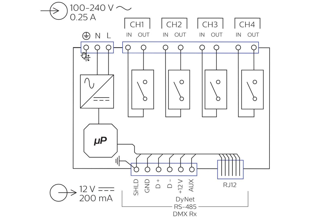 DDRC420FR V2 | 4 Channel Relay Controller