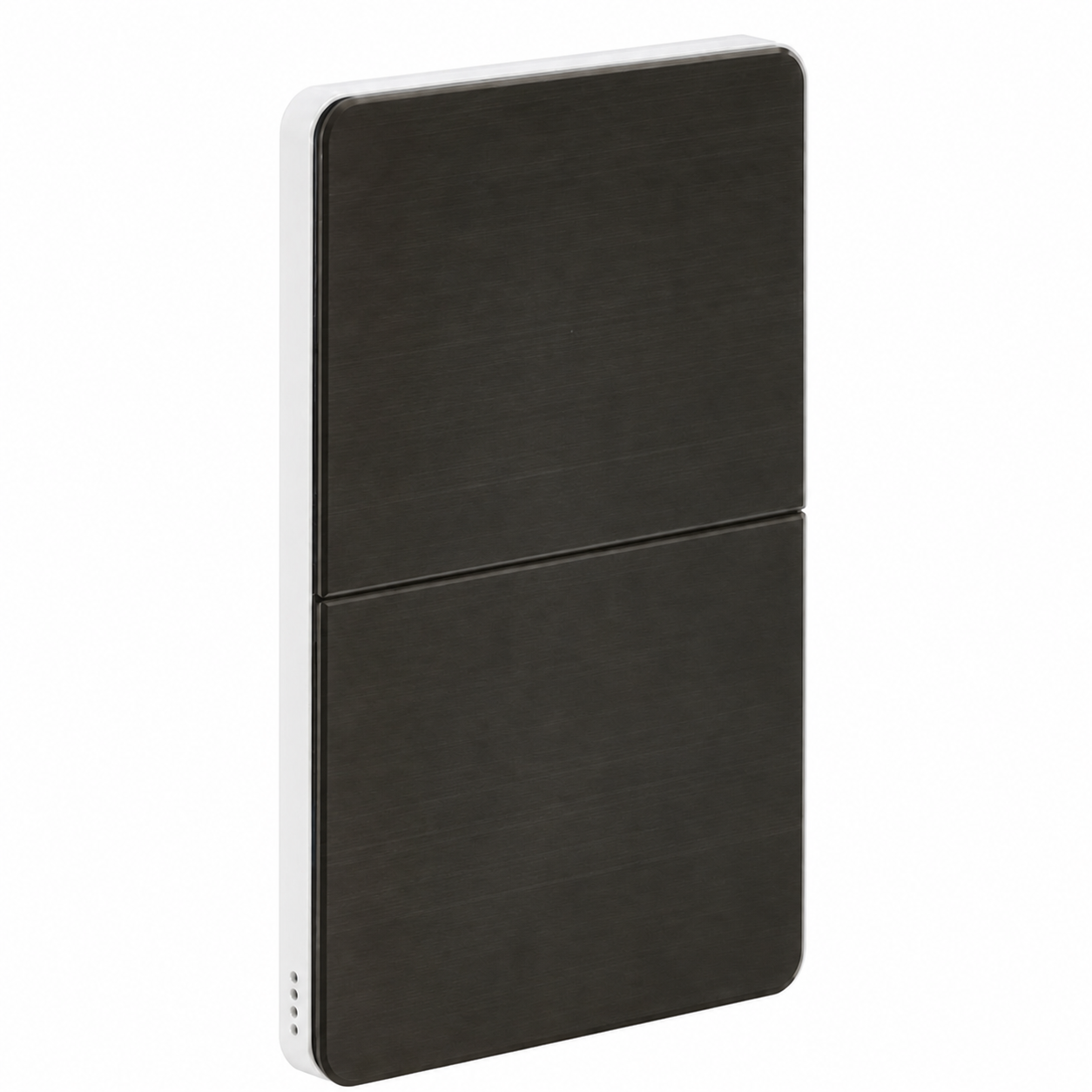 Dynalite Antumbra four button panel - Jet Grey fascia with White rim
