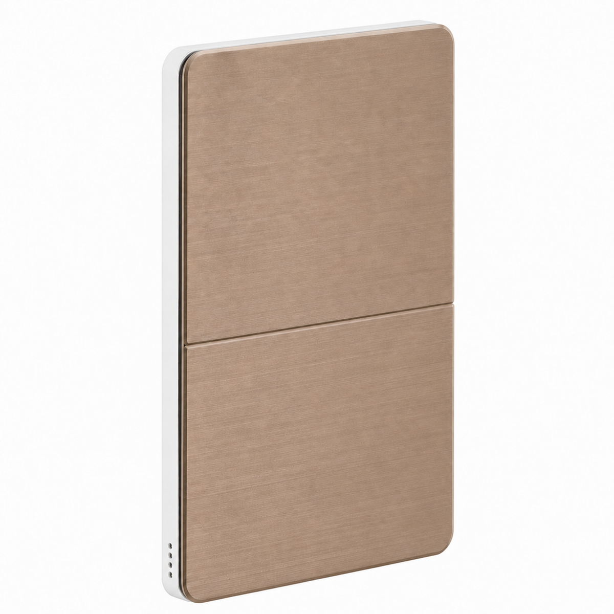 Dynalite Antumbra four button panel - Prestige Rose Gold fascia with White rim