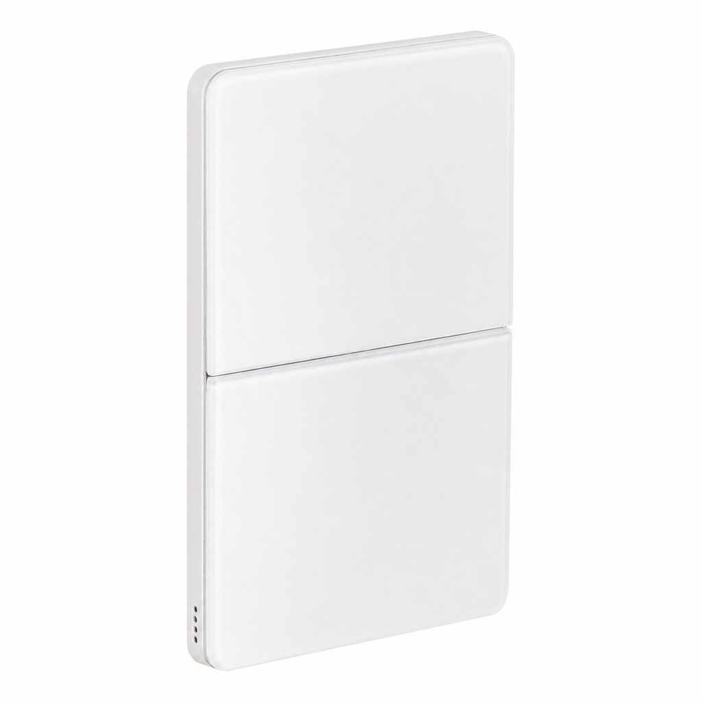 Dynalite Antumbra four button panel - White fascia with White rim