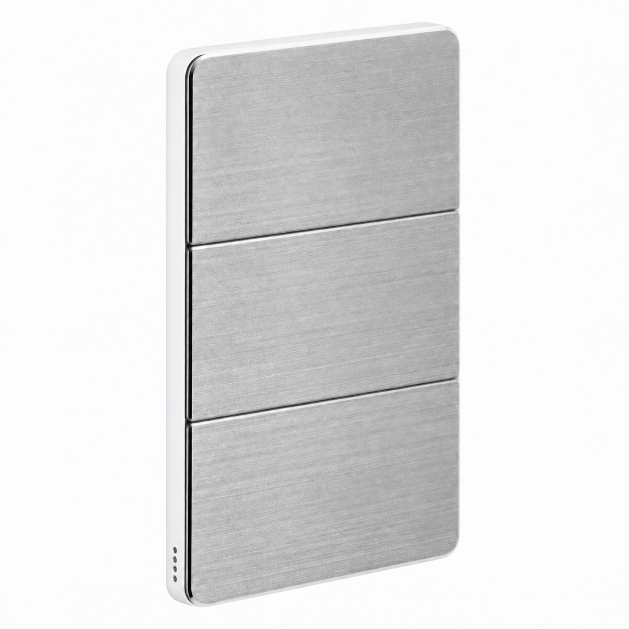Dynalite Antumbra six button panel – Aluminium fascia with White rim