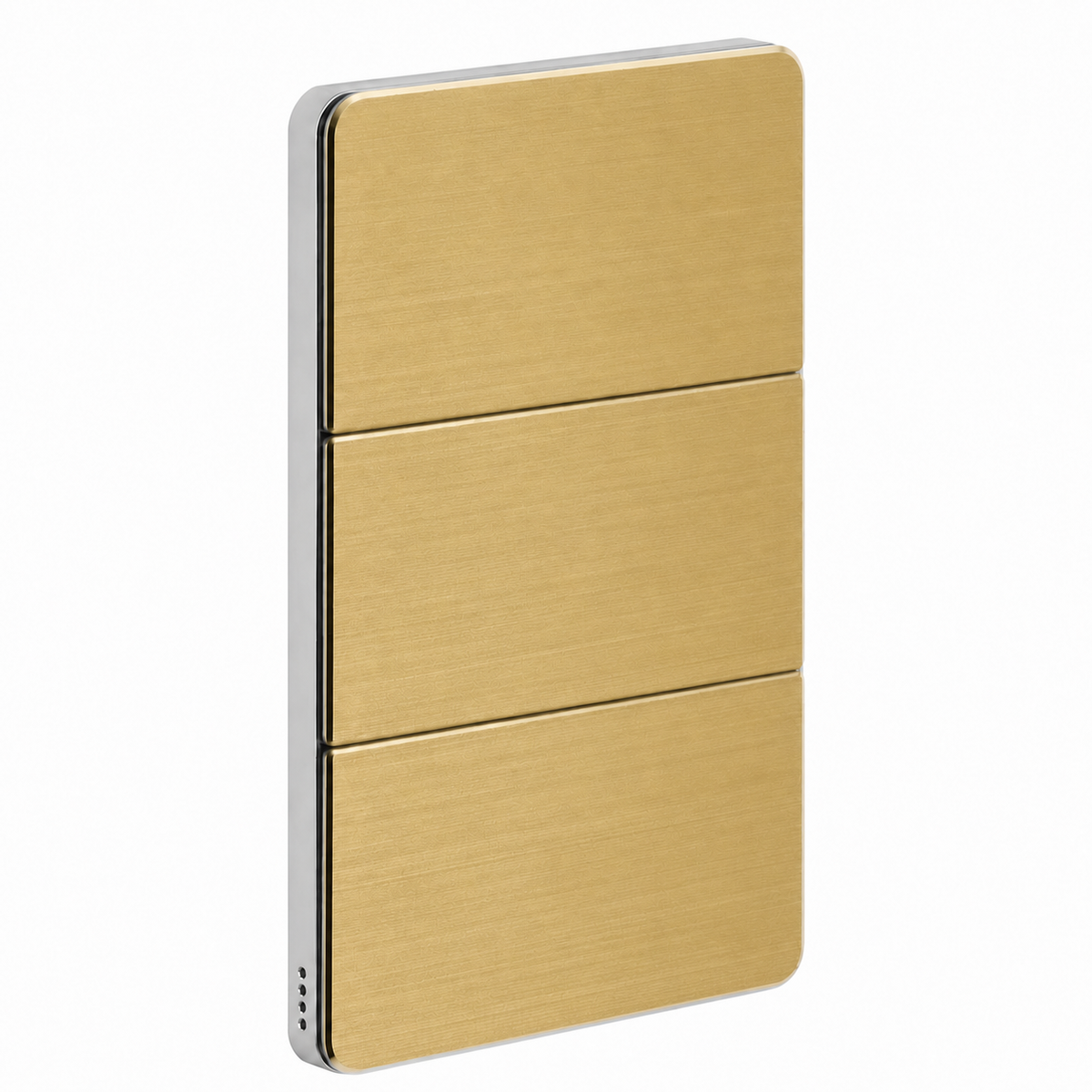 Philips Dynalite Antumbra six-button panel — Gold buttons with Aluminium rim