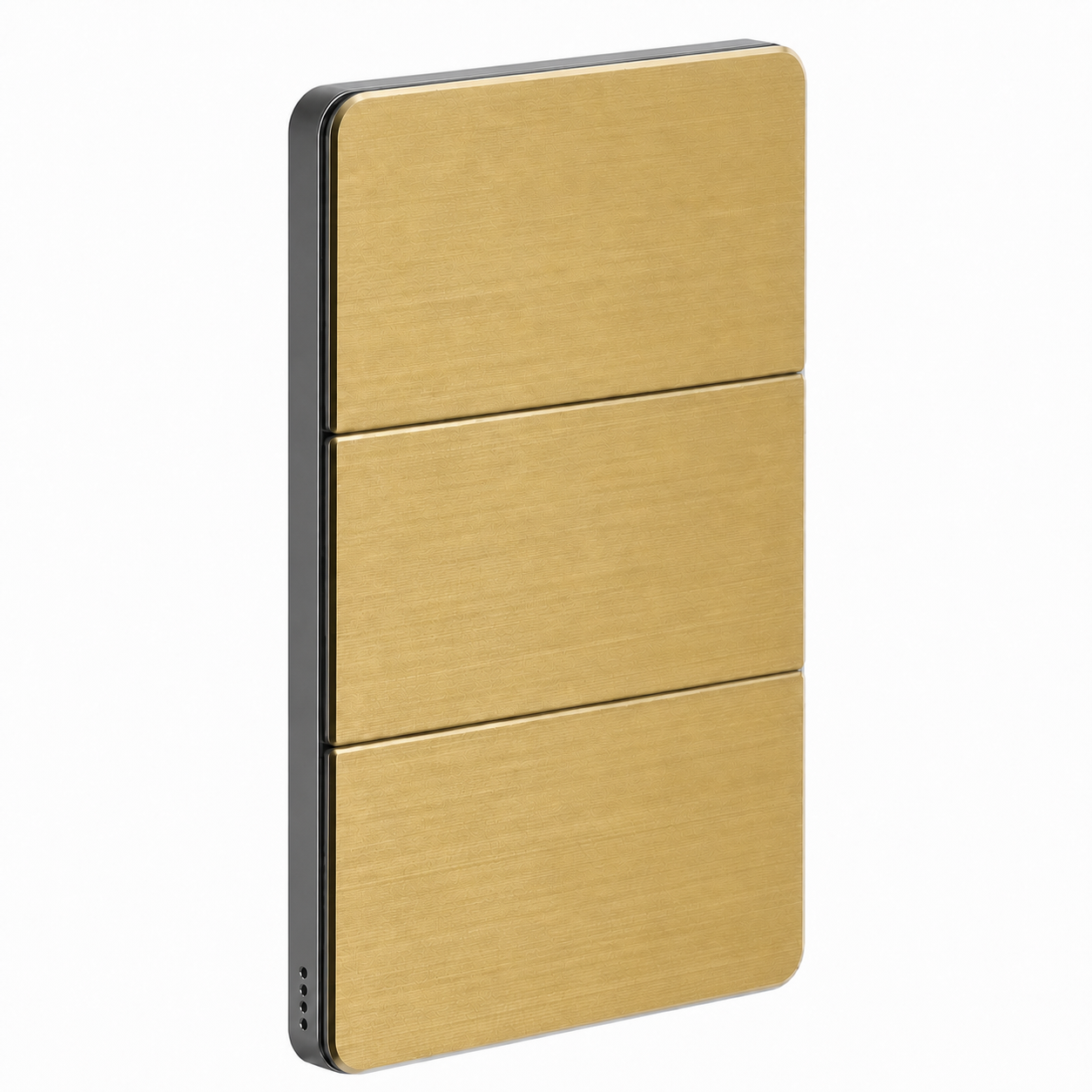 Dynalite Antumbra six button panel – Gold fascia with Chrome rim