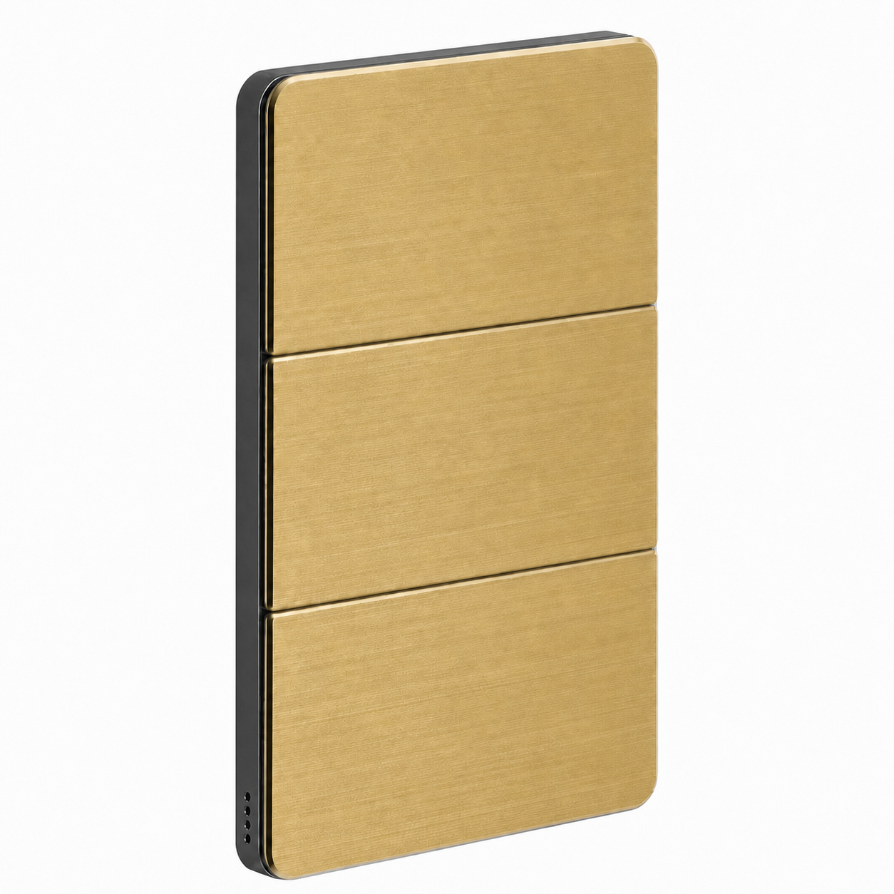 Dynalite Antumbra six button panel – Gold fascia with Magnesium rim