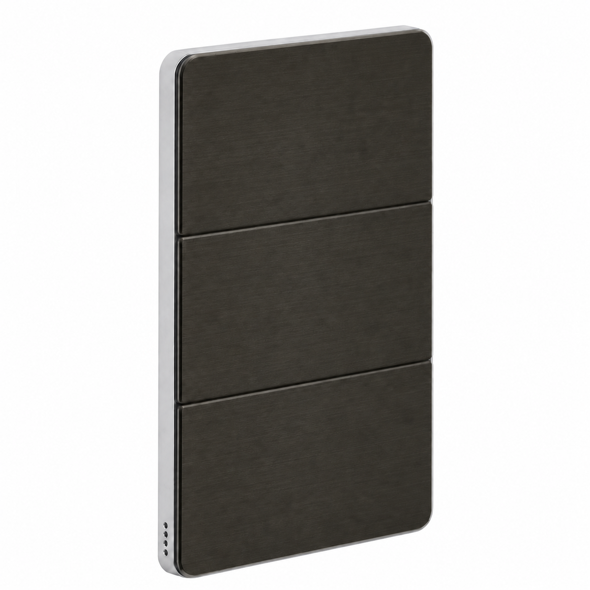 Philips Dynalite Antumbra six-button panel — Jet Grey buttons with Aluminium rim