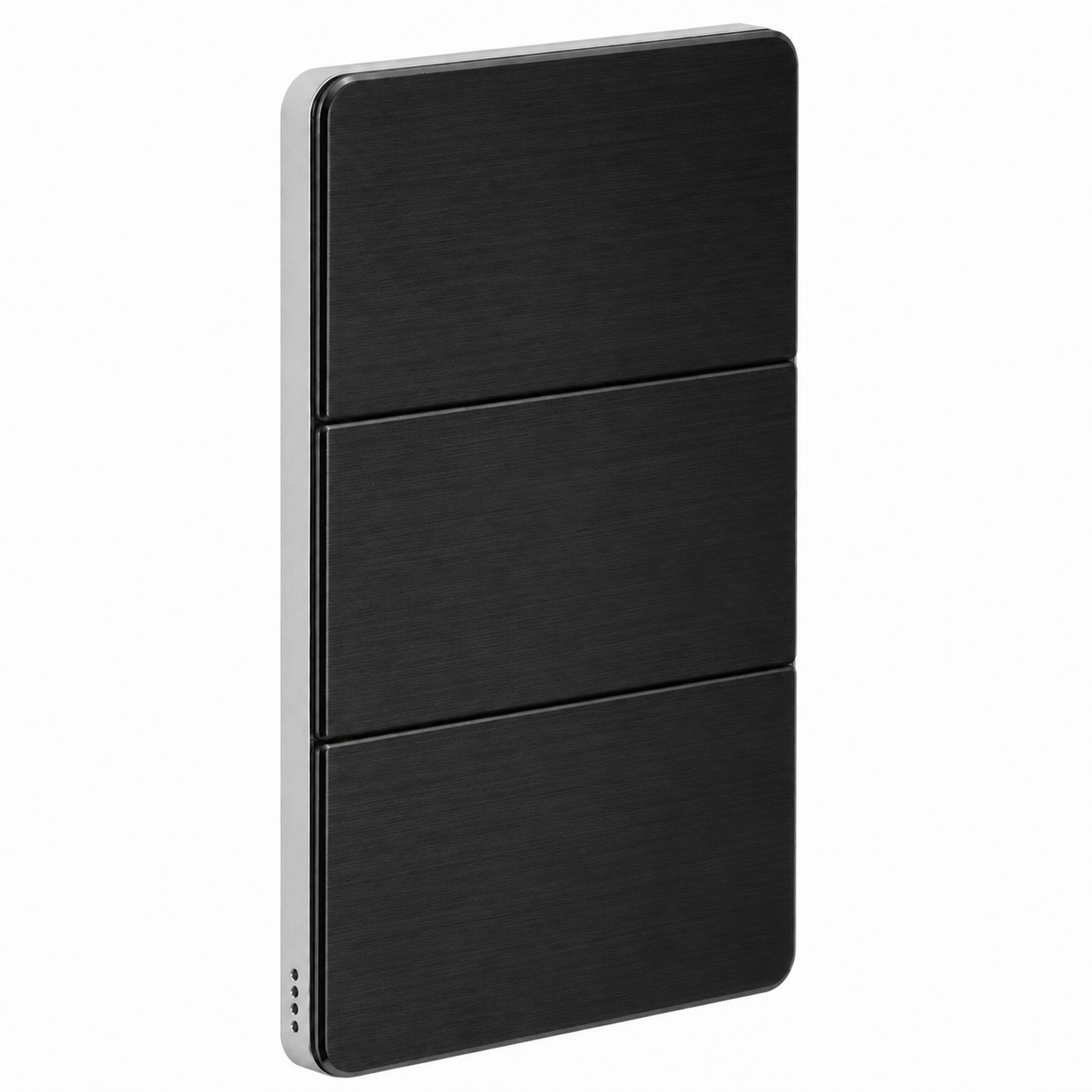 Philips Dynalite Antumbra six-button panel — Noir buttons with Aluminium rim