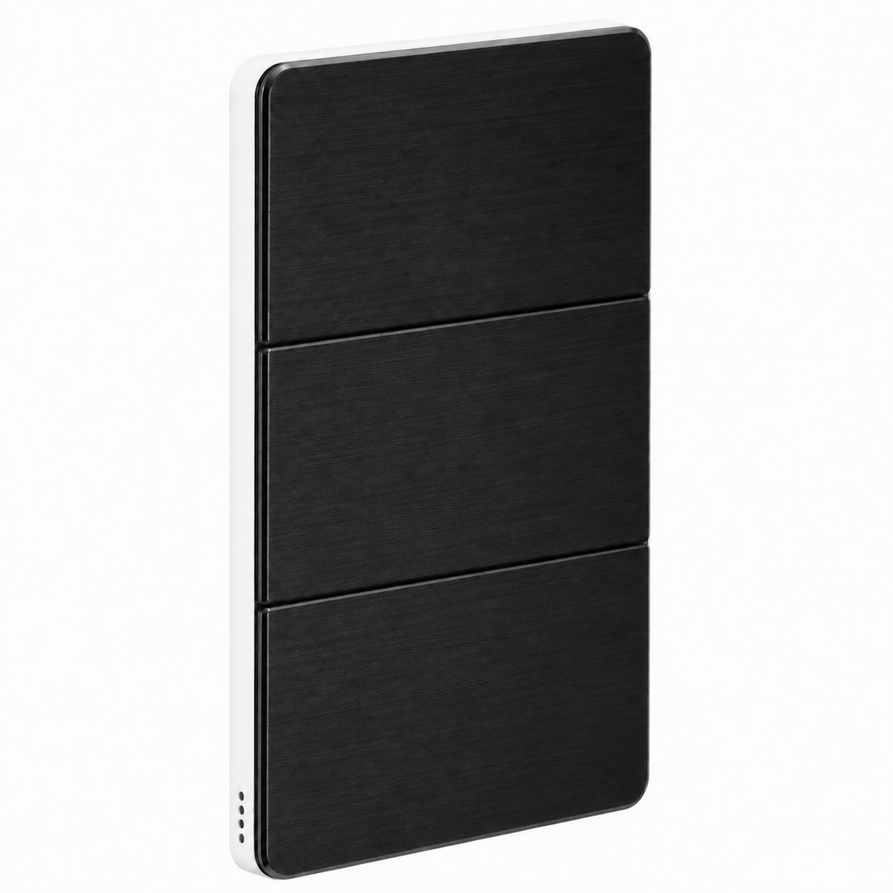 Dynalite Antumbra six button panel – Noir fascia with White rim