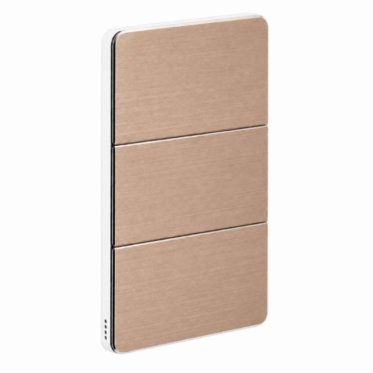 Dynalite Antumbra six button panel – Prestige Rose Gold fascia with White rim