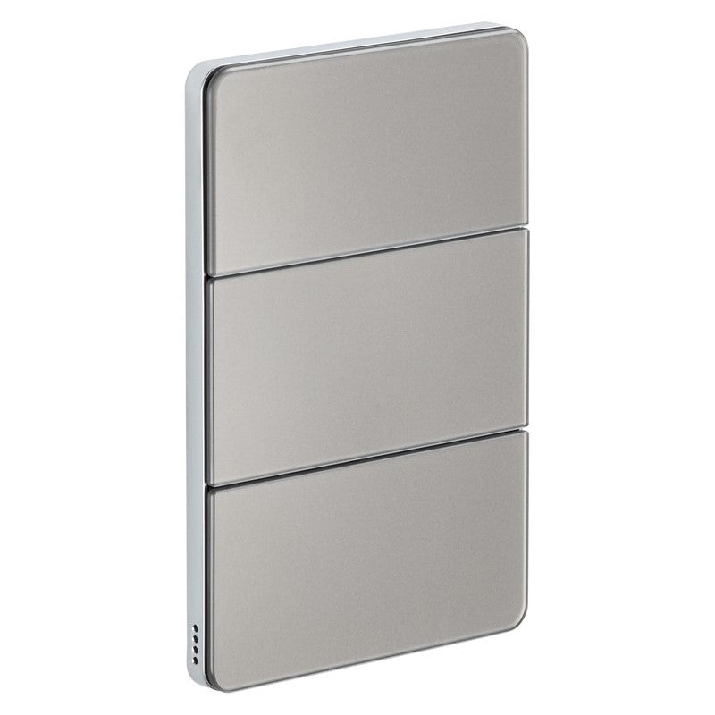 Philips Dynalite Antumbra six-button panel — Silver buttons with Aluminium rim