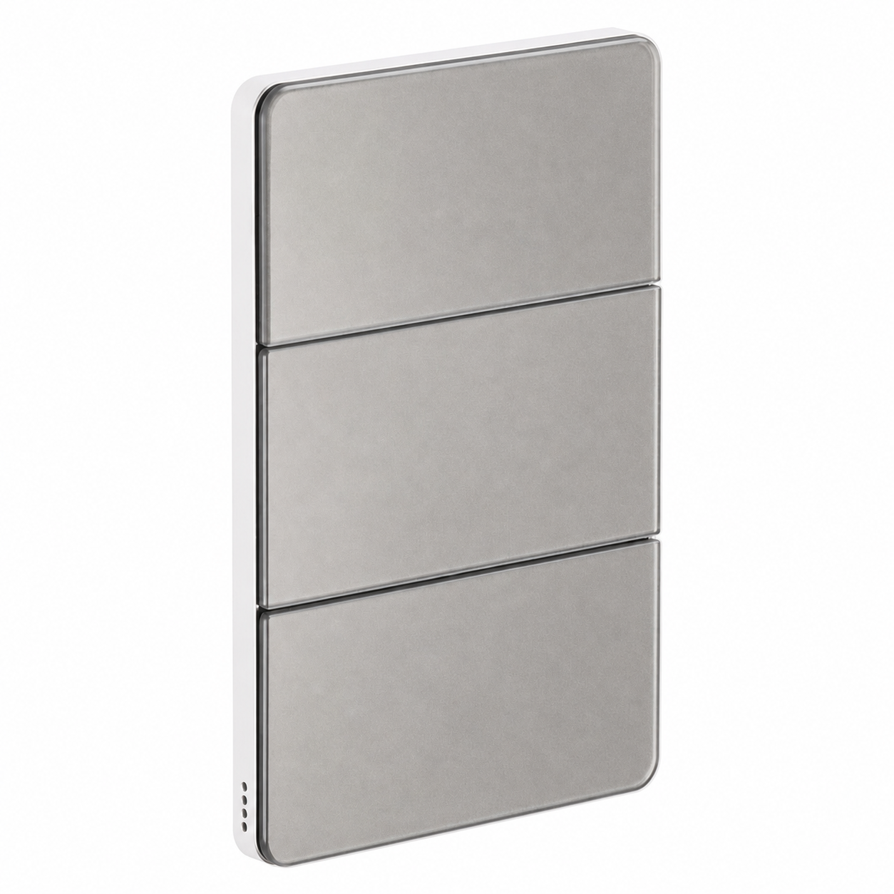 Dynalite Antumbra six button panel – Silver fascia with White rim